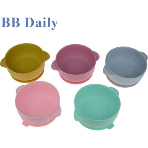 BB Daily silicone tableware kids Baby Feeding Bowl Waterproof Spoon Non-Slip BPA Free Silicone Dishes for Baby Bowl Baby Plate
