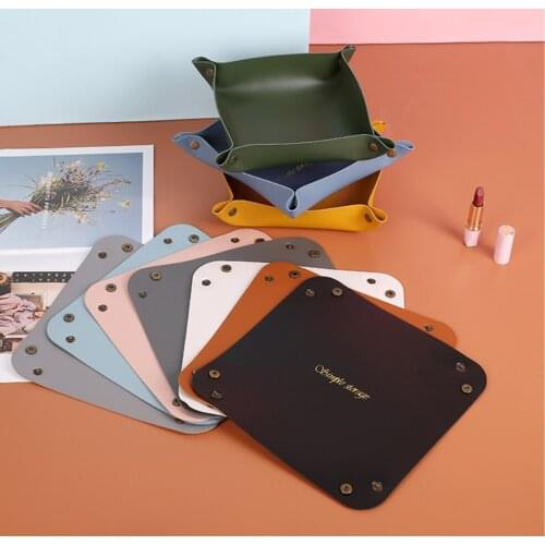 Large Nordic Style Ins Leather Office Desk Stationery Storage Box Button Installation Small Object Key Storage