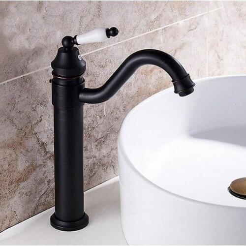 Oil Rubbed Bronze Gooseneck Porcelain Single Handle Swivel Kitchen Bathroom Sink Basin Faucet Mixer Taps anf105