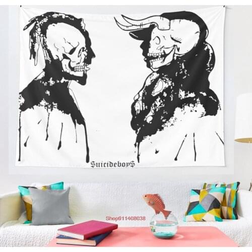SuicideboyS uicideboy Art Outlines Demons tapestry Wall Tapestry Wall Hanging Wall Decor Blanket Bedding Curtain Throw