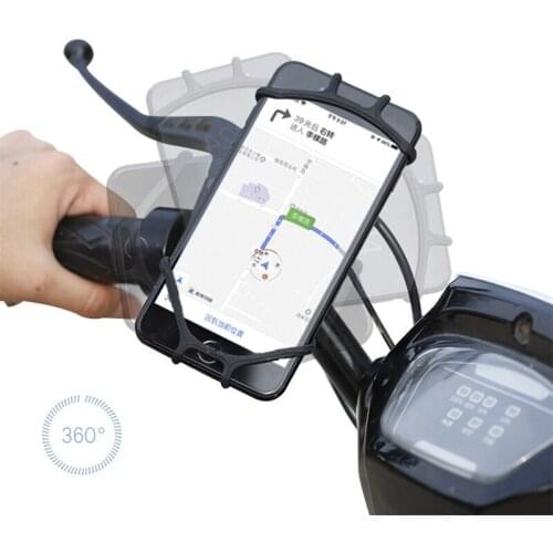 2@#Bicycle Mobile Cellphone Holder Motorcycle Suporte Celular Nonmagnetic 360 Rotate Silica Gel Universal Car Bike Phone Holder