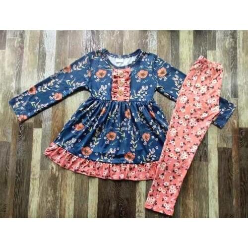 Childrens Boutique Pyjamas girl cute farm pink pig cartoon Lace Pyjamas set