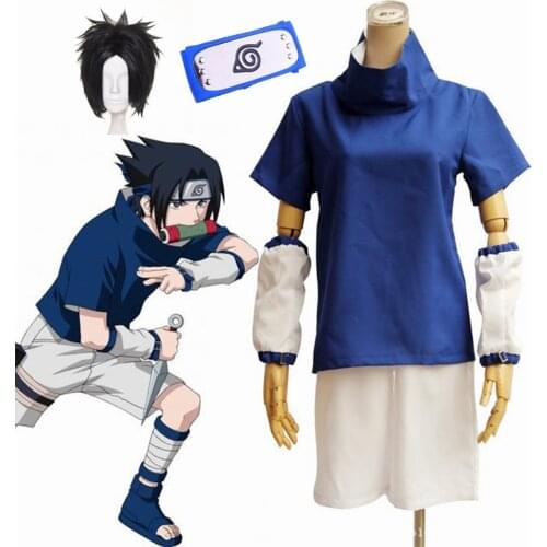 Kids Anime Uchiha Sasuke Combat Suit Cosplay Costume
