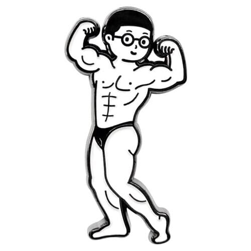 Gym Boy Brooch fitness themed Enamel Pin Kawaii Japanese Style Badge Boys girls jewelry