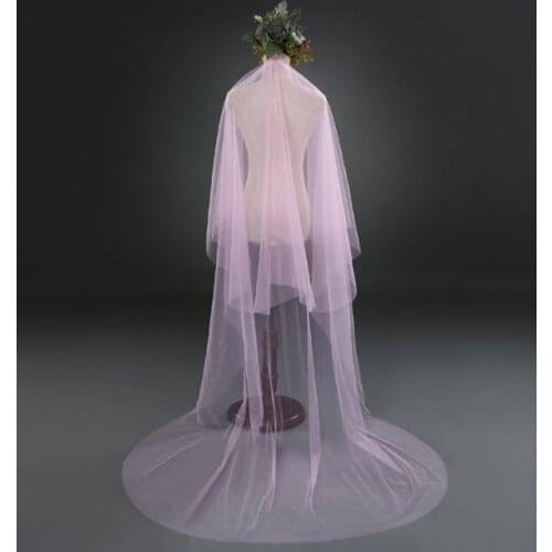 Blusher pink wedding veil 2 layer tulle wedding veil Cathedral Wedding Veil Blusher bridal veil pink veil Wedding Veil