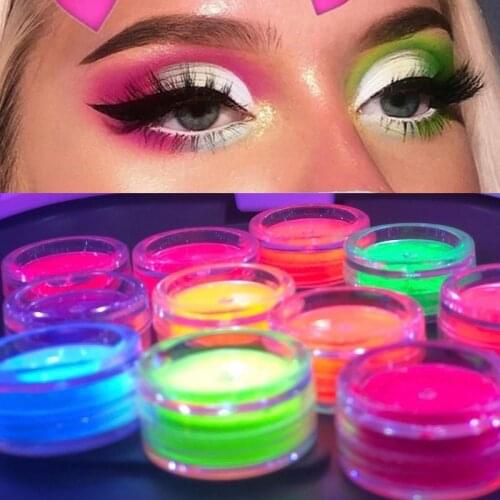 6pcs/set Fluorescen Gradient Nail Glitter Neon Powder Shinny Pigment Dust Power For UV Gel Polish DIY Nail Art Decorations