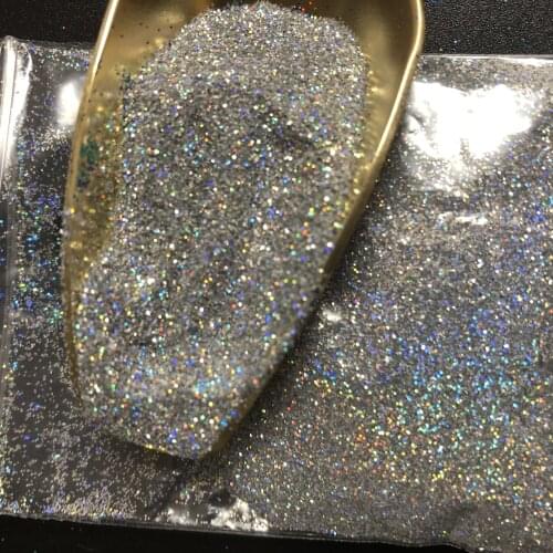 Holographic Diamond SILVER Cosmetic Grade 0.2MM Fine Glitter Powder |Glitter For Face,Body,Hair,Nail |Loose Glitter Supplier 10g
