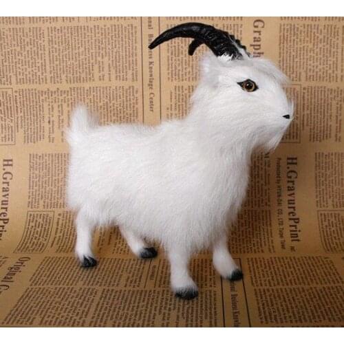 Simulation animal white goat 16x6x17cm sheep toy fur&polyethylene model ,home furnishing,Christmas gift b0693
