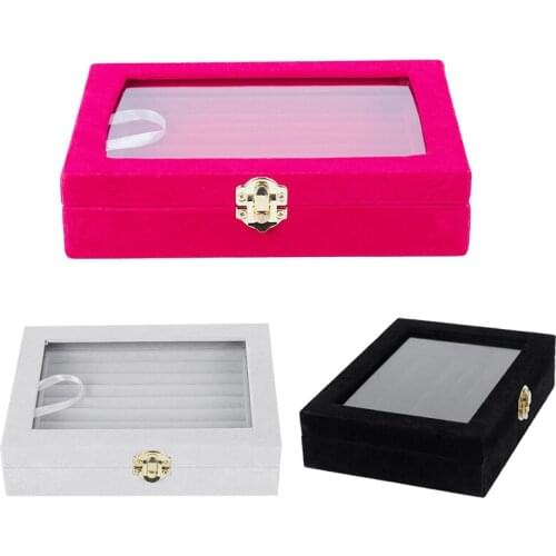 Kili Velvet Gl Ring Earring Jewelry Display Organizer Box Tray Holder Storage Case