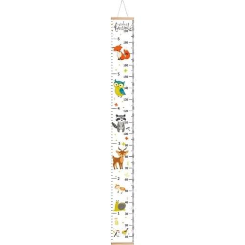 Fashionheight Chart For Kids Canvas Wall Hanging Growth Chart Nursery Height Measuring Ruler For Baby Bedroom Decoration