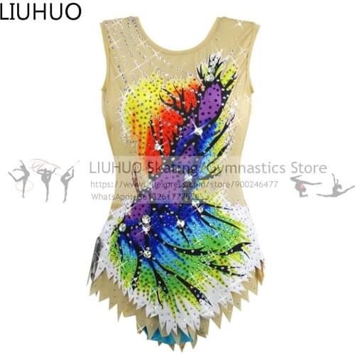LIUHUO ice skating dress girls gymnastic dress performance ballet leotards Women figure Skating dress exotic dancewear