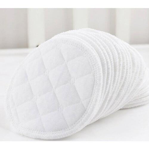 12Pcs cotton Reusable Nursing Breast Pads Waterproof Organic Plain Washable Pad Soft Absorbent Baby Breastfeeding Accessory