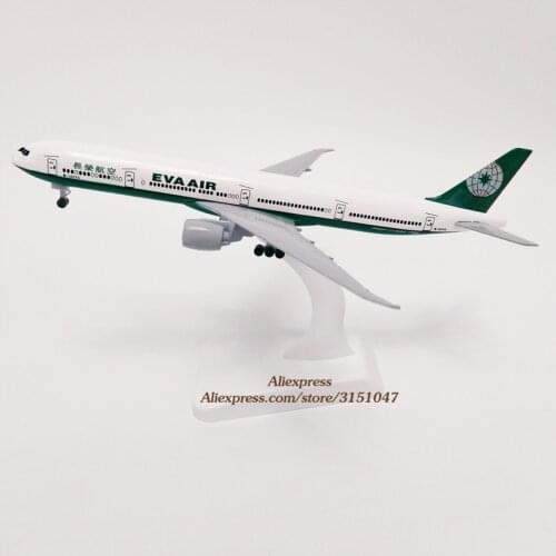 19cm Alloy Metal EVA AIR Boeing 777 B777 Airlines Airplane Model Airways Plane Model W Wheels Landing Gears Diecast Aircraft
