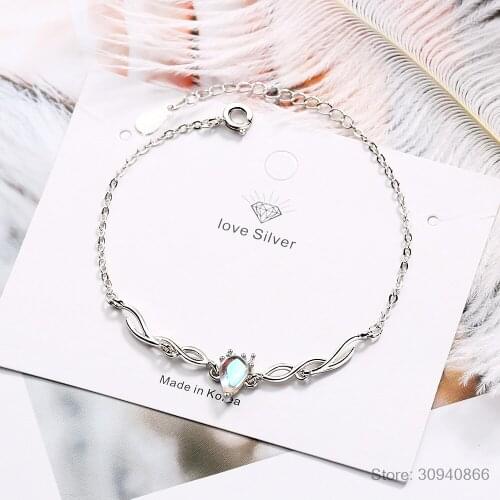New Beautiful Colorful Moonstone Deer 925 Sterling Silver Jewelry Fresh Antler Animal Crystal Popular Bracelets SB173