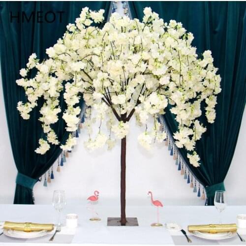 New Weeping Cherry Blossom Wishing Tree Artificial Flower Plants Tree Wedding Table Centerpiece Store Hotel Christmas Home Decor