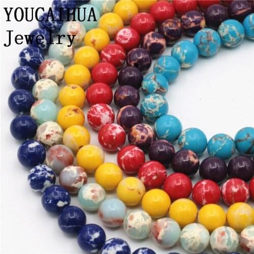 YOUCAIHUA Wholesale 8mm Beads King Turkey Stone Bohemia Style Jewellery DIY Bracelet Necklace Accessories Manual Women Gift