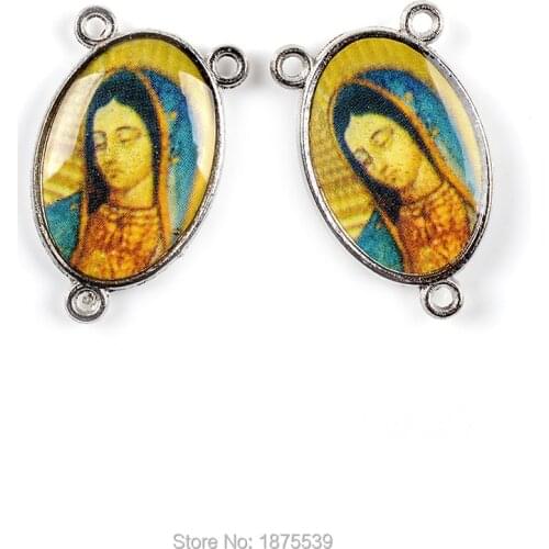 Face of Our Lady of Guadalupe Color Rosary Center Make Pray Necklace