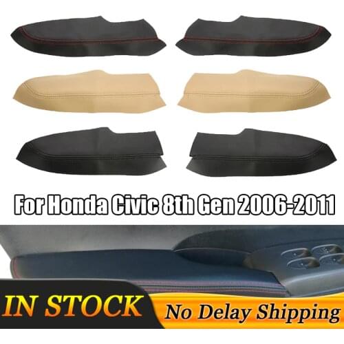 Auto Front / Rear Door Armrest Panel Microfiber Leather Cover For Honda Civic 8th Gen 2006 2007 2008 2009 2010 2011 Car Styling