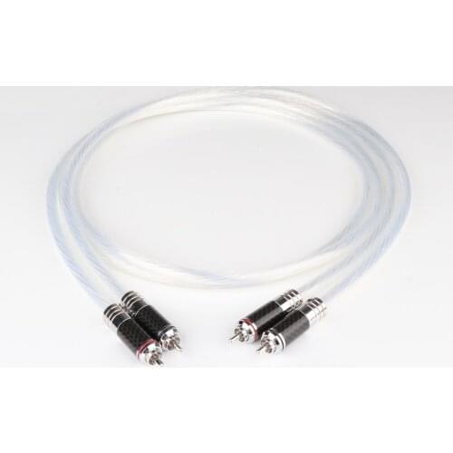 Pair X4022 HIFI 7N OCC Silver Plated RCA Cable Hi-End Audio 2RCA to 2RCA Interconnect Cable for Amplifier CD DVD Player