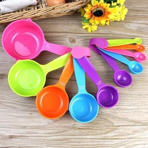 Plastic Colorful Measuring Spoons Sugar Cake Kitchen Accessories Cooking Baking Tools New S L Size Measuring Spoons CF-250