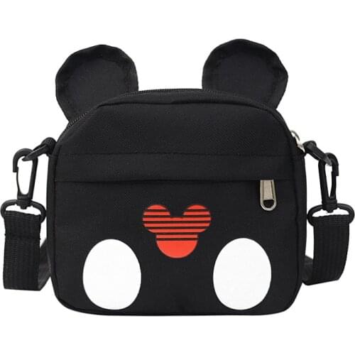 Disney cartoon Minnie Mickey children boys and girls canvas casual womens shoulder bag diagonal bag student school bag