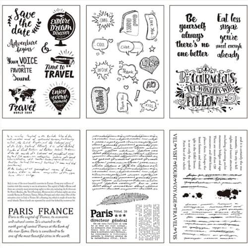 Hot selling English paragraph transparent clear stamp / silicone seal roller stamp DIY scrapbook album / card production