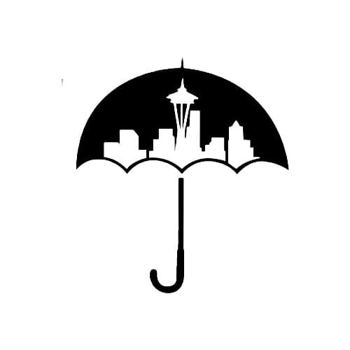 Seattle Umbrella Styling Vinyl Car Decal Rear Mirror Stickers Art Bumper Sticker Skyline Decor L441