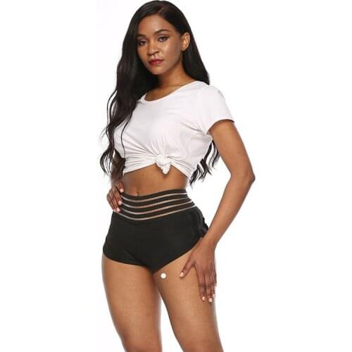 Sports Fitness Sexy Yoga Shorts Women High Waist Nylon Black Ruched Lift Workout Tights Stretchy Yoga Skinny Shorts Yoga shorts