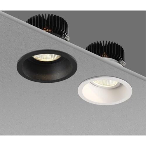 Dimmable LED Spotlight lamp 5W 7W 12W Anti Glare COB LED Spot light AC85-265V led Recessed lamp Indoor Ceiling Fixtures Lighting