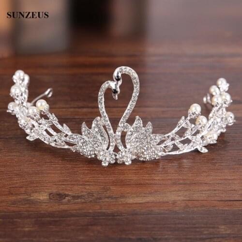 Crystal Swans Bridal Crown Hair Tiara For Wedding Headband Princess Headwear bruiloft haaraccessoires SQ0221