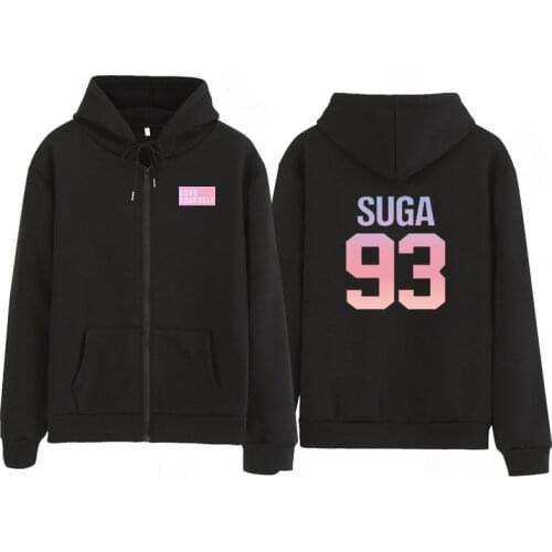 Suga93 hoodie hoody kpop jung kook hoodies 97 sweatshirt love yourself KPOP sweatshirt XL for casual harajuku kpop Zip hoodie