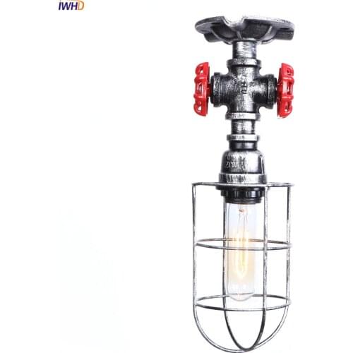 IWHD Vintage LED Edison Ceiling Lights Fixtures Flafon Hallway Bolcany Industrial Ceiling Lamps Water Pipe Luminaire Lighting