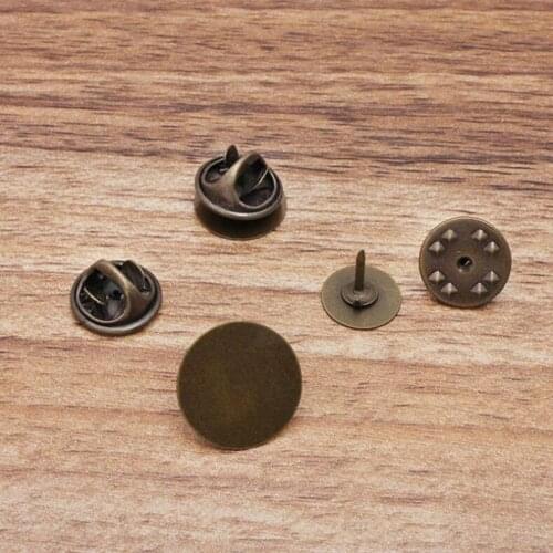 200sets 8-10-12-15-18mm Antique Bronze Copper Nail Tie Tack Lapel Pin Back Clutch Scatter Butterfly Clasp Squeeze Badge Holder