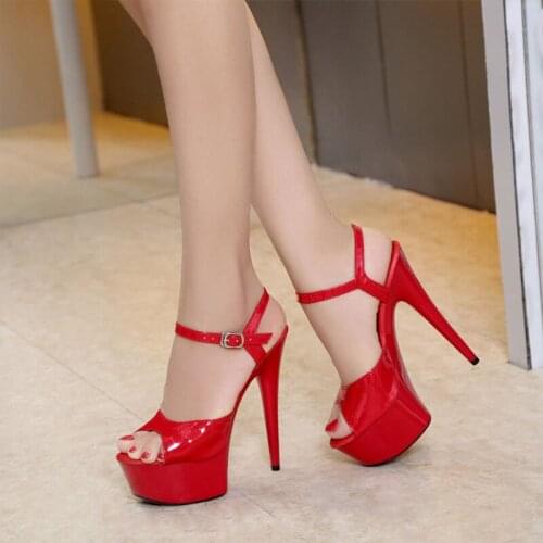 Steel Pipe Dance Women Shoes Sandals 2020 New 15cm High-heeled Sexy Fish Mouth Platform Catwalk Models Show Car Show Shoe Female