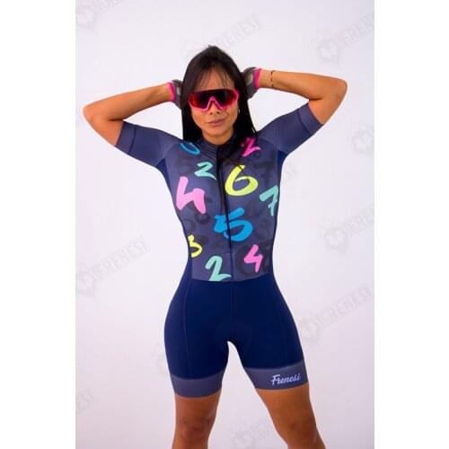 FRENESI 2020 Pro Team Triathlon Womens Cycling Jersey Jumpsuit Short Sleeve Swimsuit Set Gel Pad Bicicleta Ciclismo Tights