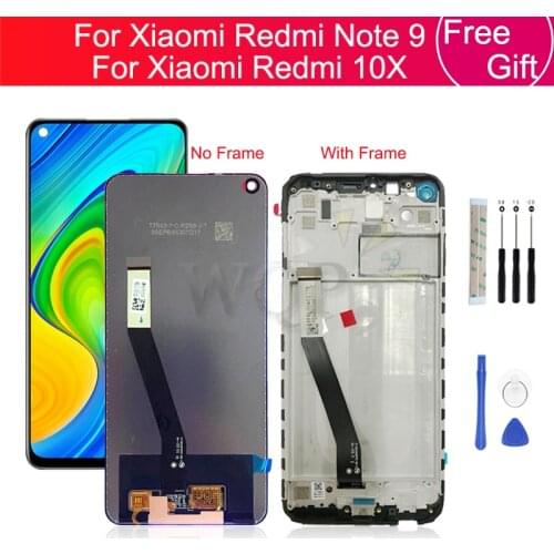 For Xiaomi Redmi Note 9 LCD Touch Screen Digitizer Assembly with Frame for redmi 10x 4G Lcd Replacement Repair Parts 6.53"