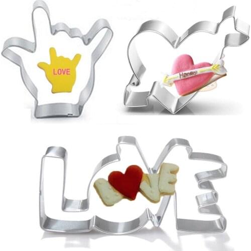 1pcs wedding love Metal cookie cutter reposteria biscuit stamp mold baking tool cupcake topper cake decorating tool