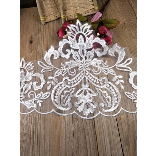 1yard /23cm Wide Embroidery Lace Trim Accessories Sequin Handmade DIY Materials Wedding Dress Doll Dress Curtain Fabric Fabric