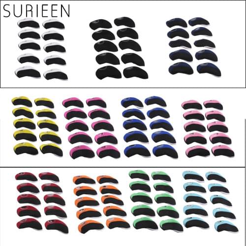 10 Pcs Golf Iron Head Covers Set Iron Putter Protective 11 Colors Golf Club Iron Head Protector Golf Club Cover Golf Accessories