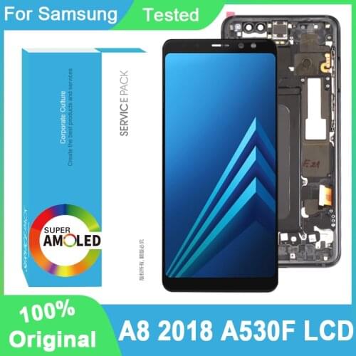 100% Original AMOLED 5.6'' Display For Samsung Galaxy A8 2018 A530F Full LCD Touch Screen Digitizer Assembly Repair Parts