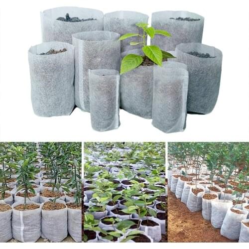 100Pcs /lot 8*10cm Biodegradable Non-woven Seedling Pots Planting Bags Nursery Plant Grow Bags For Garden Eco-friendly