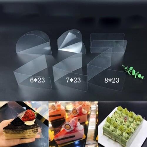 100pcs Transparent Mousse Cake Dessert Surrounding Hard Bounded Edge Wrap Tape Baking Cake Collar Roll