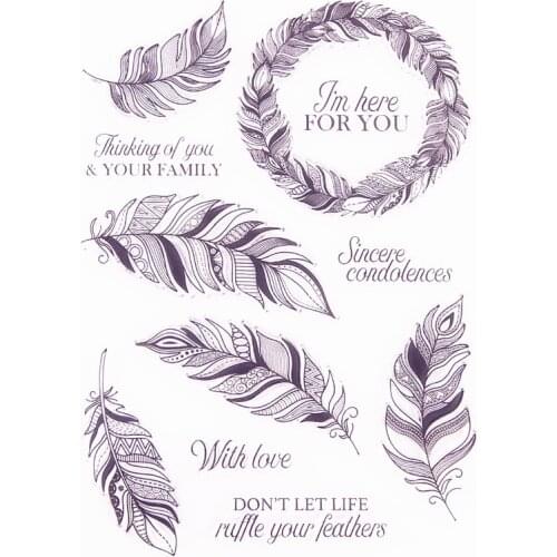 15*21CM Hot selling feather transparent seal clear stamp silicone seal roller stamp DIY scrapbook album / card production