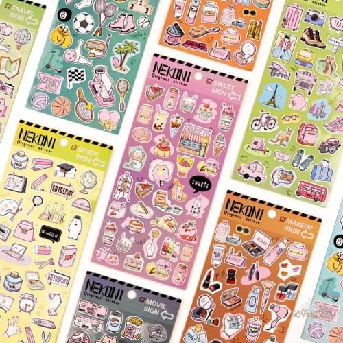 20 sets /1lot Stationery Stickers Travel gourmet perfume Decorative Mobile Stickers Scrapbooking DIY Craft Stickers