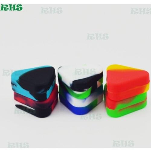 20pcs High quality Triangle Silicone Wax Container Box 1.5ml Silicone Jars Dry Herb Wax Box Container Dab Non-stick Container