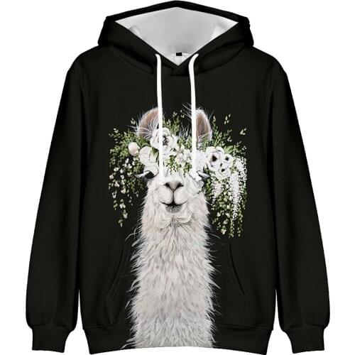 3D Hoodies SweatshirtsFunny Novelty Alpaca Men/Women Young People Long Sleeve Hoodie Casual Cartoon Cool Sweatshirts Pullovers
