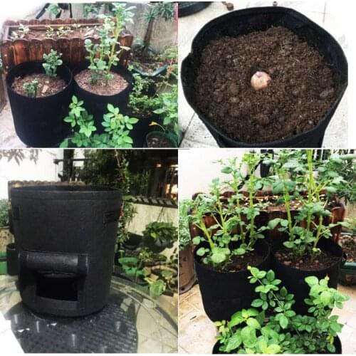 4/ 7/ 10 Gallon Plant Grow Bags Potato Planting Vegetables Fabric Flower Pot for Garden Tool Jardin Vertical Garden Bag Tools