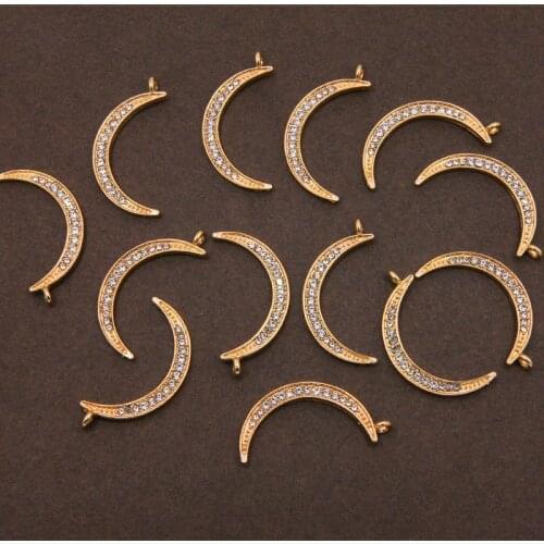 5pcs/lot 35*16mm Zinc Alloy Charms Pendant Gold Moon Shape Charms Pendant For DIY Jewelry Making Finding Accessories