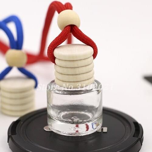 50pcs/lot 9ml Cyliner Clear Glass Steam car ornaments hanging car perfume bottles empty pendant car essential oil accessories