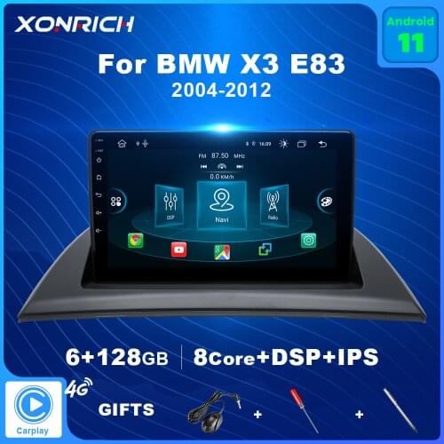 DSP Carplay 4GB+128GB Android 10.0 Car Radio Multimedia Player For BMW X3 E83 2004-2012 GPS Navigation 2 Din Autoradio Wifi RDS